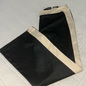 Shape FX Black and Cream Trousers with Contrast Stitching SHAPE WEAR BUILT-IN